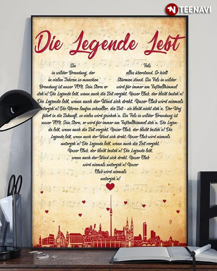 1. FC Nürnberg Die Legende lebt Lyrics With Heart Typography