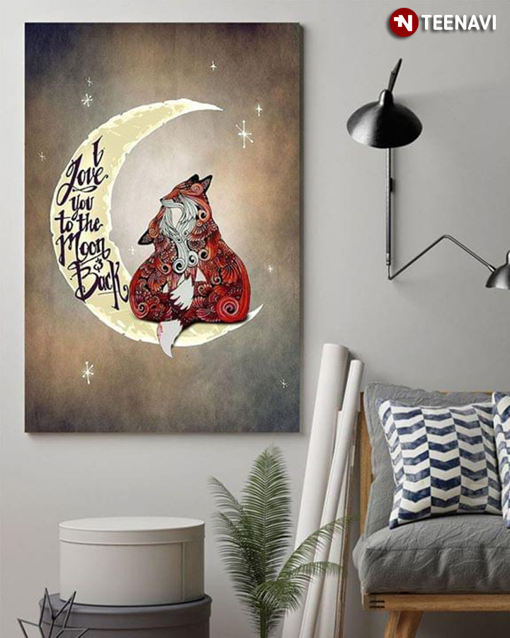 Wolves With Special Patterns Standing On The Crescent Moon I Love You To The Moon & Back