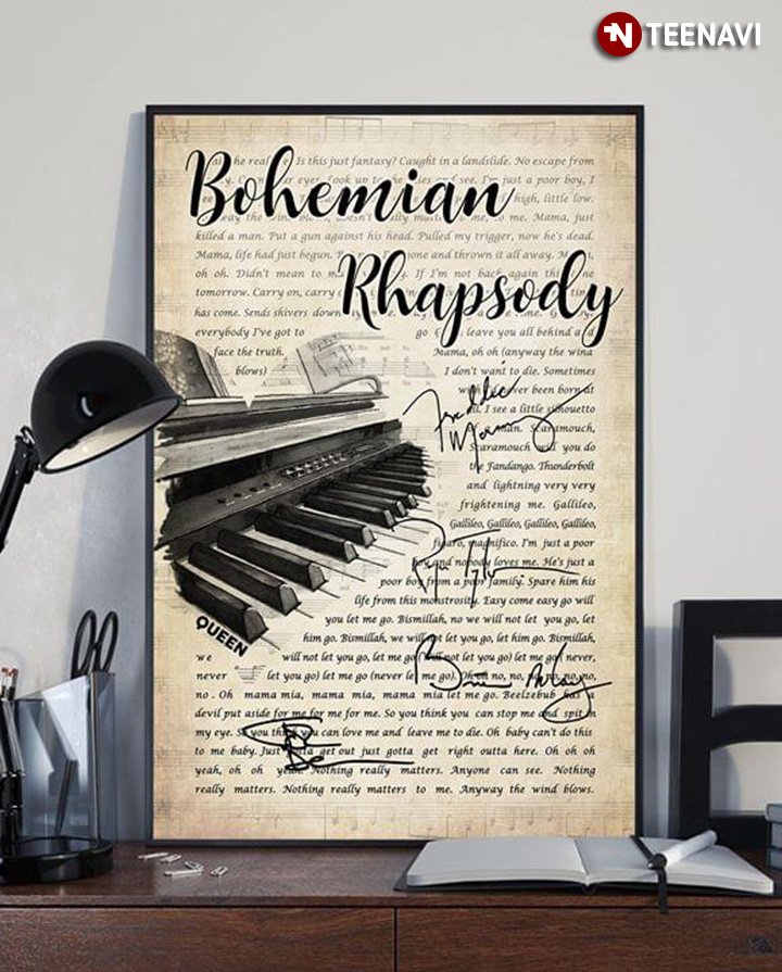 Queen Bohemian Rhapsody Lyrics With Piano And Signatures