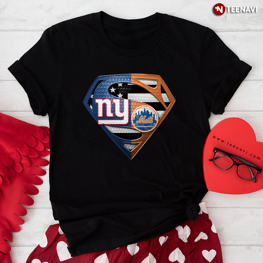 New York Giants And New York Mets Superman T-Shirt