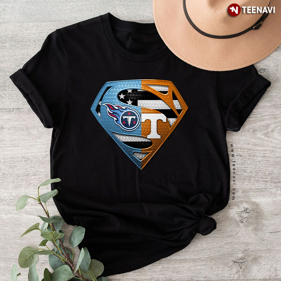 Tennessee Titans And Tennessee Volunteers Superman T-Shirt