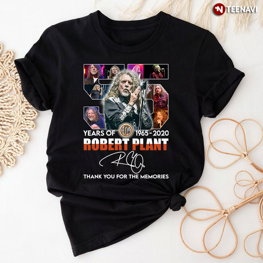 55 Years Of Robert Plant 1965-2020 Signature Thank You For The Memories T-Shirt