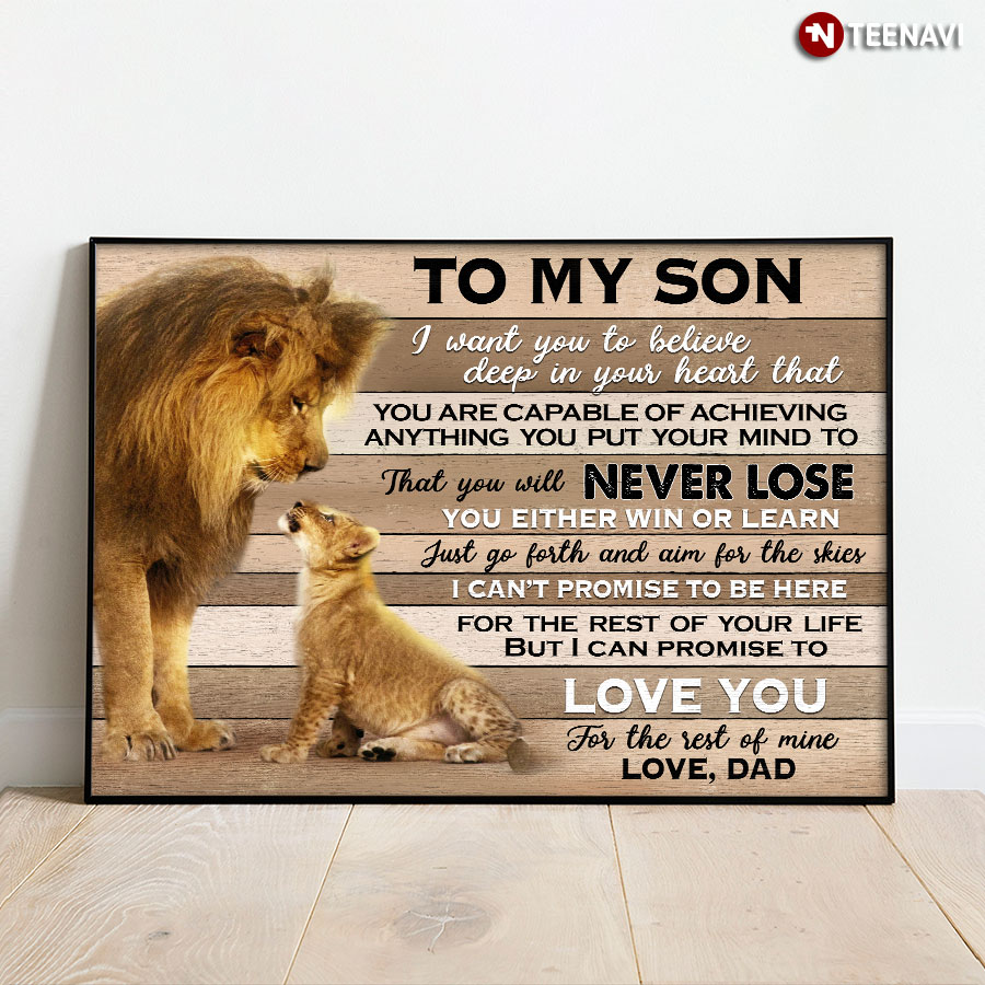 Giant Lion Dad & Lion Son To My Son I Love You For The Rest Of Mine