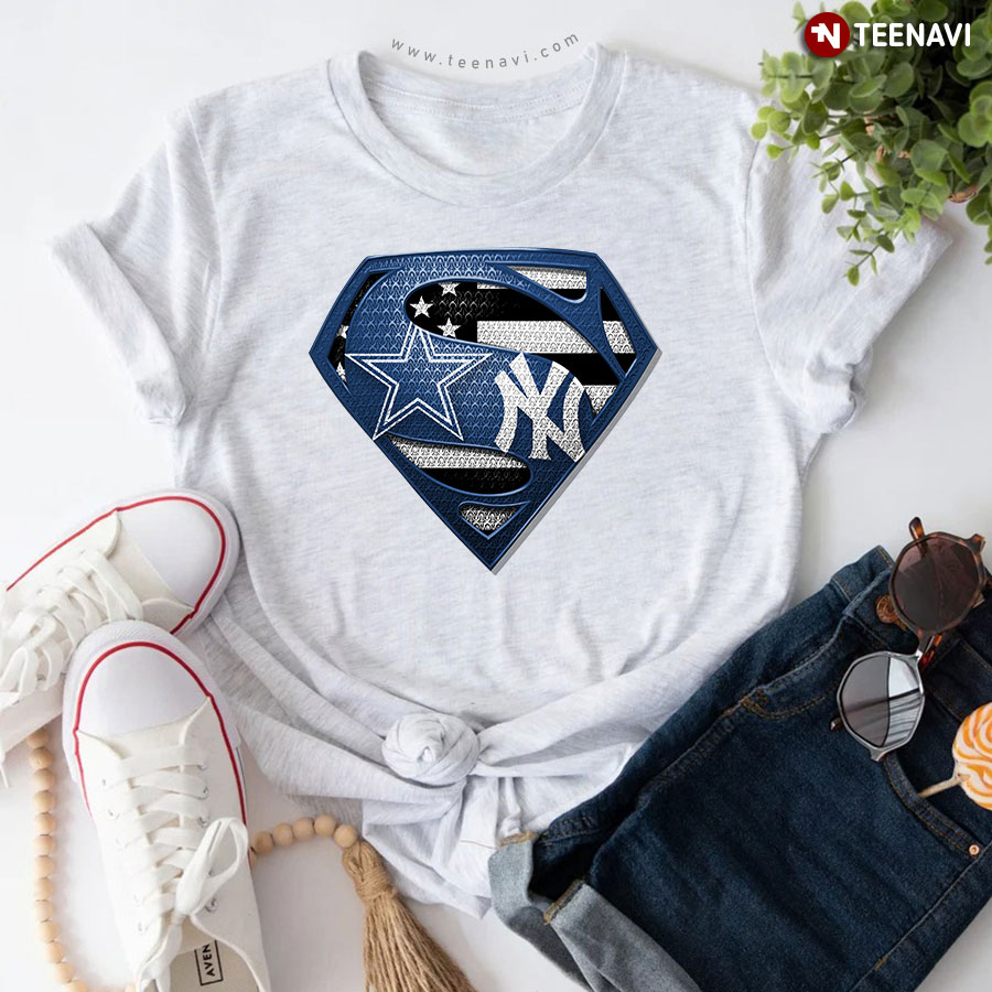 Dallas Cowboys And New York Yankees Superman T-Shirt