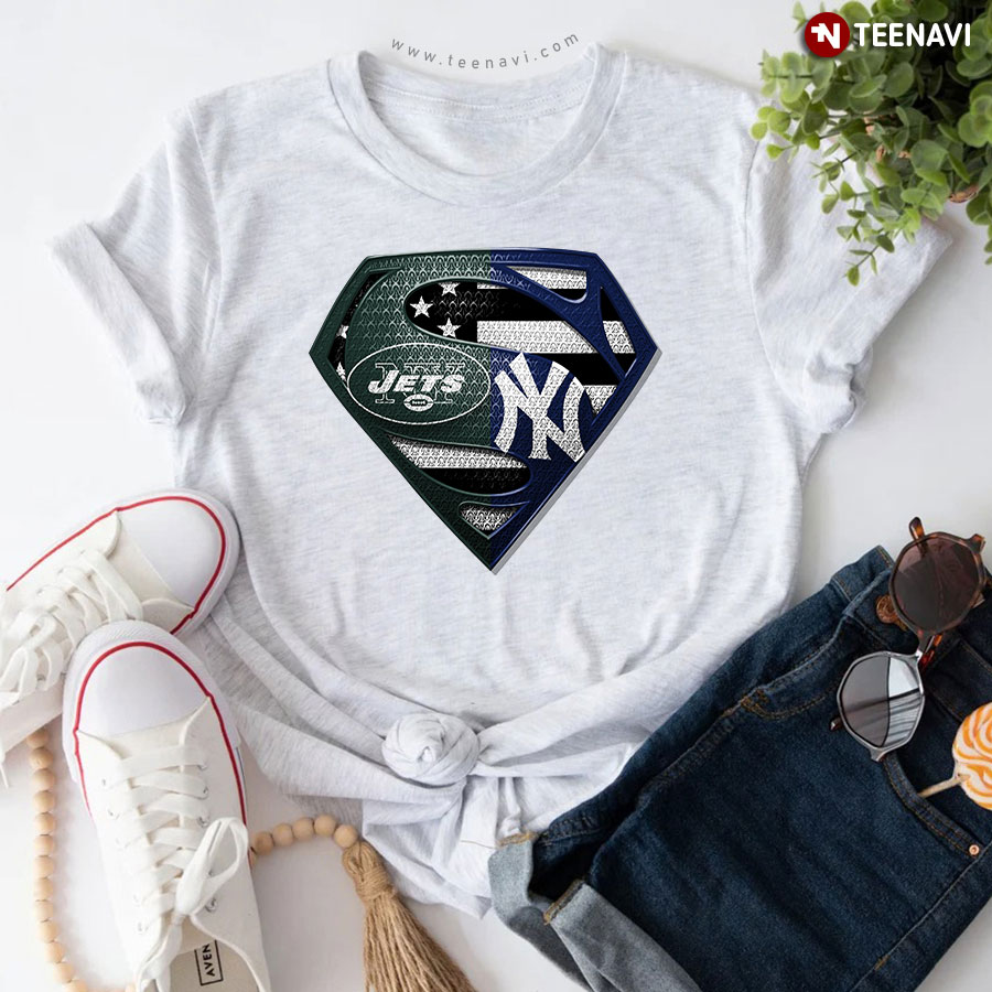 New York Jets And New York Yankees Superman T-Shirt