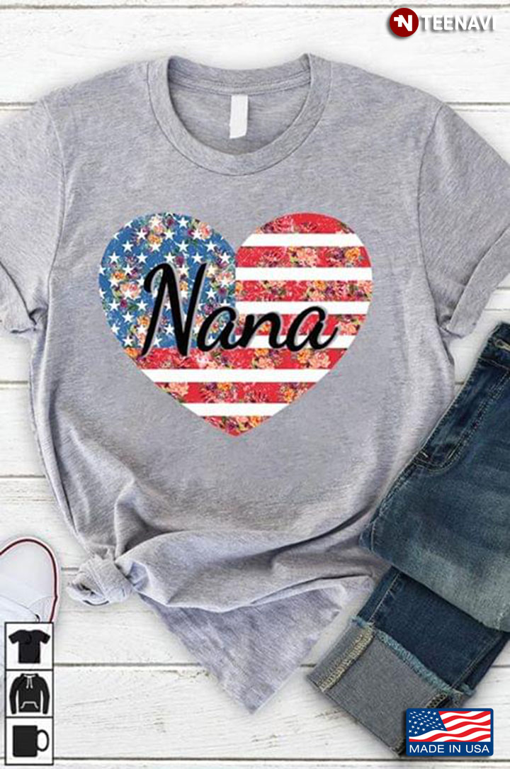 Nana Heart Quilting American Flag