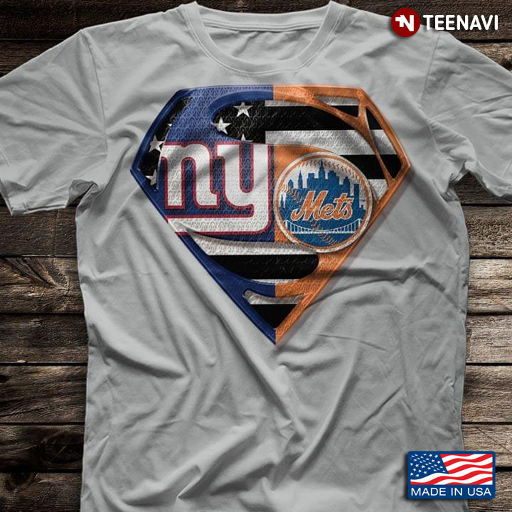 New York Giants And New York Mets Superman T-Shirt - TeeNavi