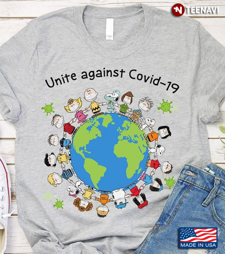 Peanuts Characters Holding Hands Earth Unite Against COVID-19