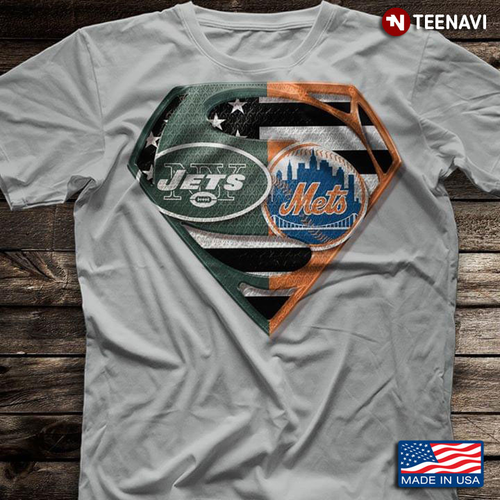 New York Jets And New York Mets Superman T-Shirt - TeeNavi