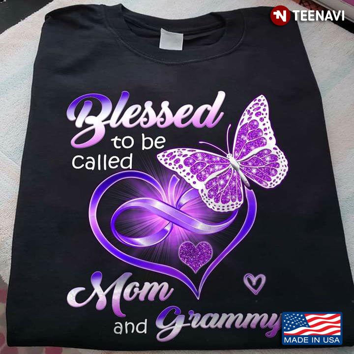 Blessed To Be Called Mom And Grammy Heart Butterfly