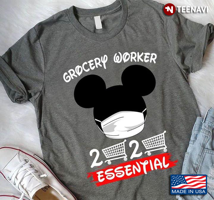 Grocery Worker 2020 Essential Mickey Mouse Face Mask Coronavirus Pandemic