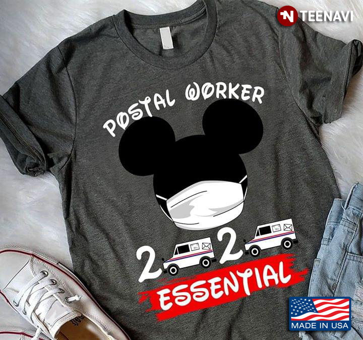Postal Worker 2020 Essential Mickey Mouse Face Mask Coronavirus Pandemic