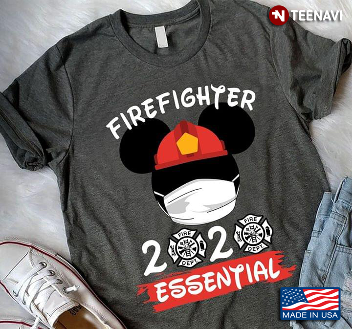 Firefighter 2020  Essential Mickey Mouse Face Mask Coronavirus Pandemic