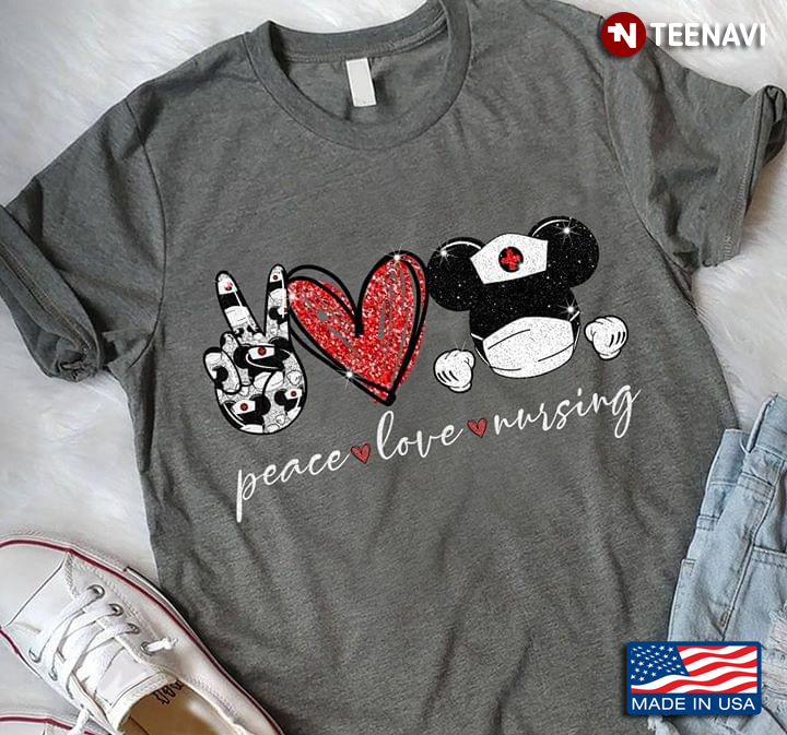 Peace Love Nursing Mickey Mouse Face Mask Coronavirus