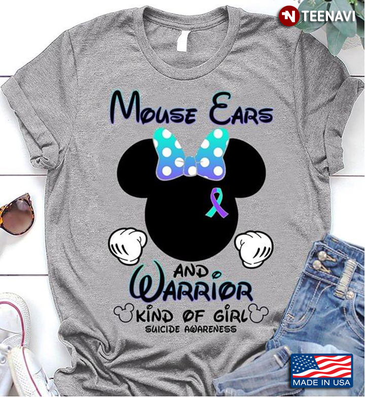Mickey Mouse Ears And Warrior Kind Of Girl Suicide Awareness