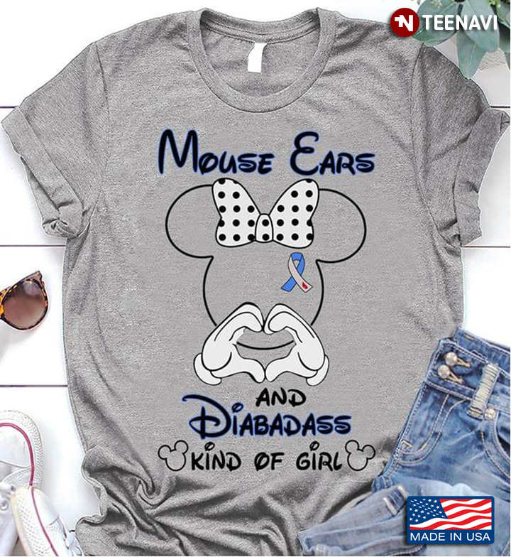 Minnie Mouse Ears And Diabadass Kind Of Girl Diabetes Awareness