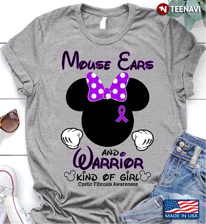 Minnie Mouse Ears And Warrior Kind Of Girl Cystic Fibrosis Awareness