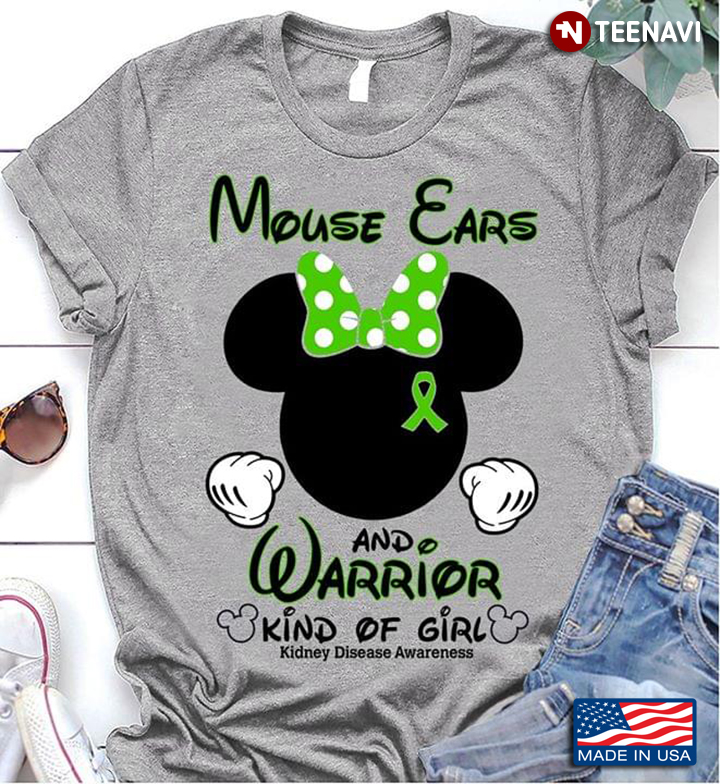 Minnie Mouse Ears And Warrior Kind Of Girl Kidney Disease Awareness