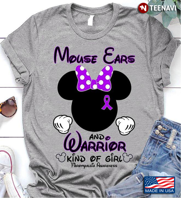 Minnie Mouse Ears And Warrior Kind Of Girl Fibromyalgia Awareness