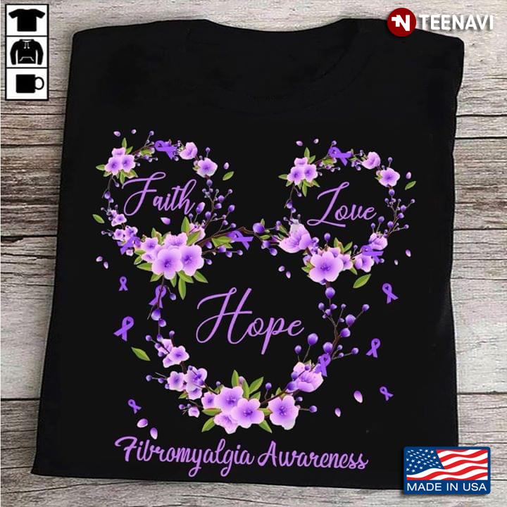 Faith Hope Love Flower Fibromyalgia Awareness