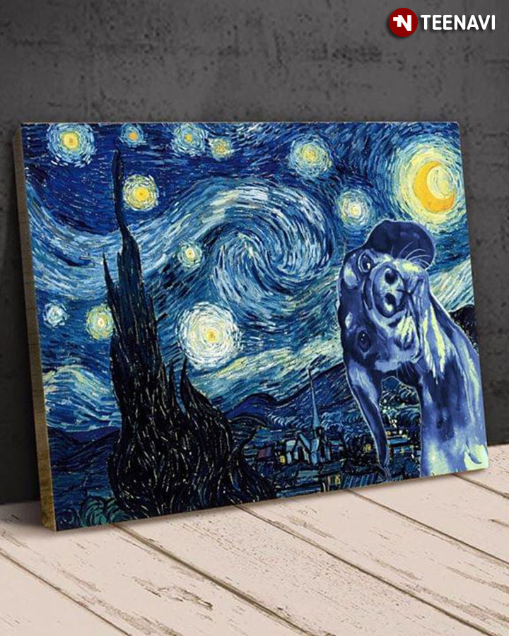 Dachshund In The Starry Night Vincent Van Gogh