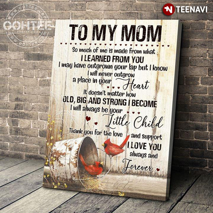 Red Cardinal Mom & Child To My Mom So Much Of Me Is Made From What I Learned From You