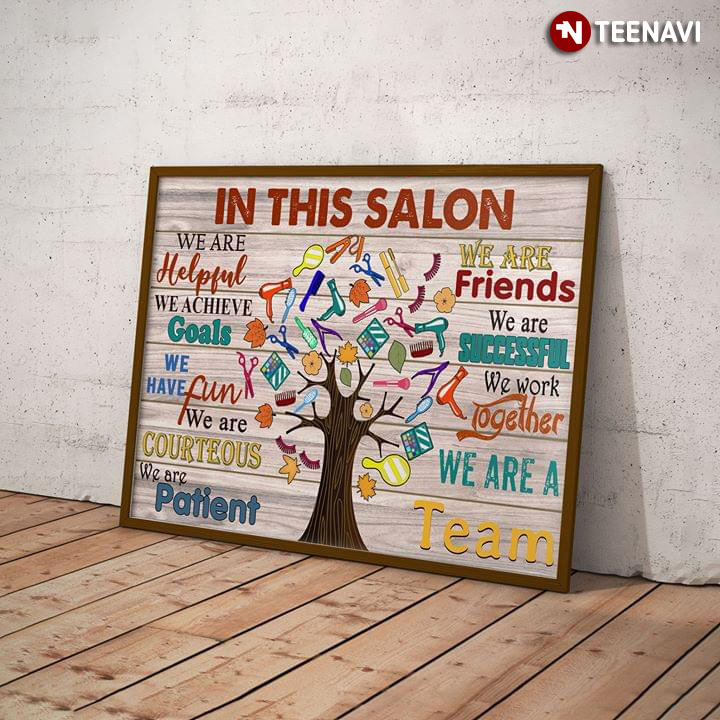 Tree With Hair Beauty Salon Equipment Set In This Salon We Are A Team We Are Helpful
