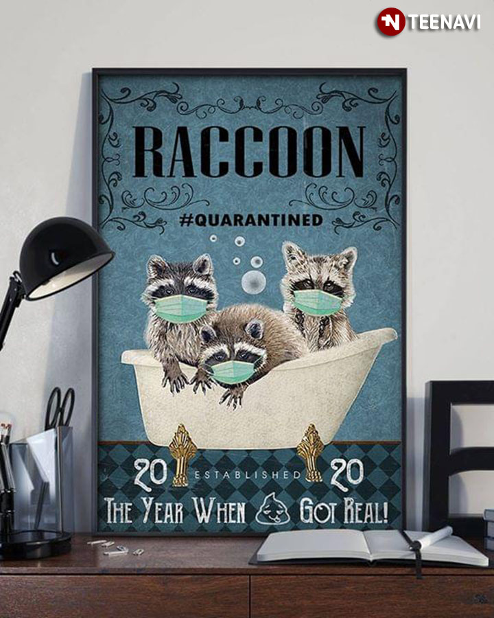 Funny Raccoons In The Bathtub Wearing Medical Masks #Quarantined 2020 The Year When Shit Got Real!