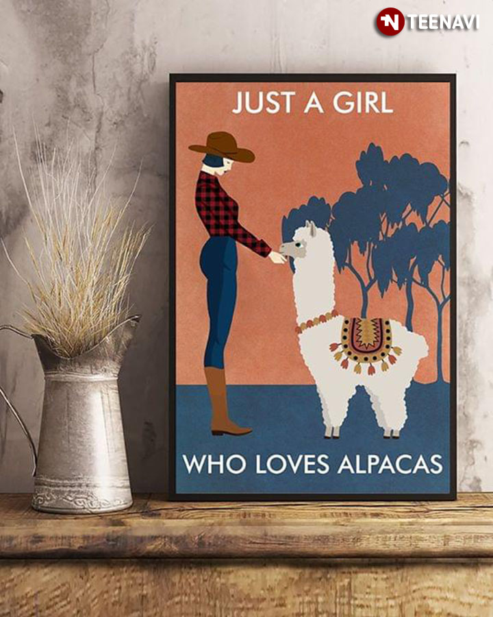 Vintage Girl Just A Girl Who Loves Alpacas