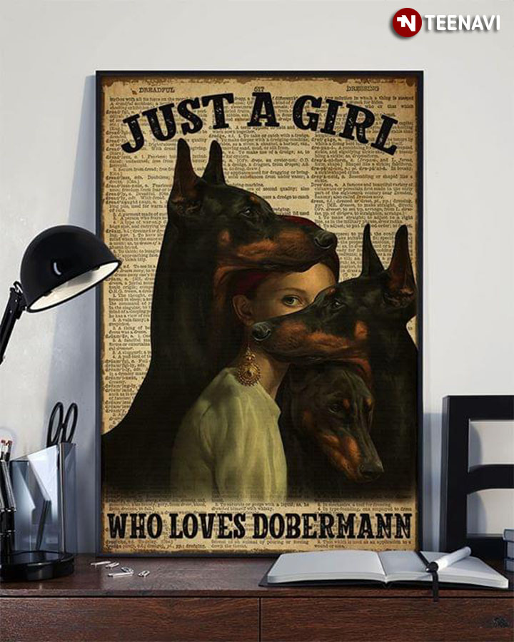 Newspaper Theme Just A Girl Who Loves Dobermann