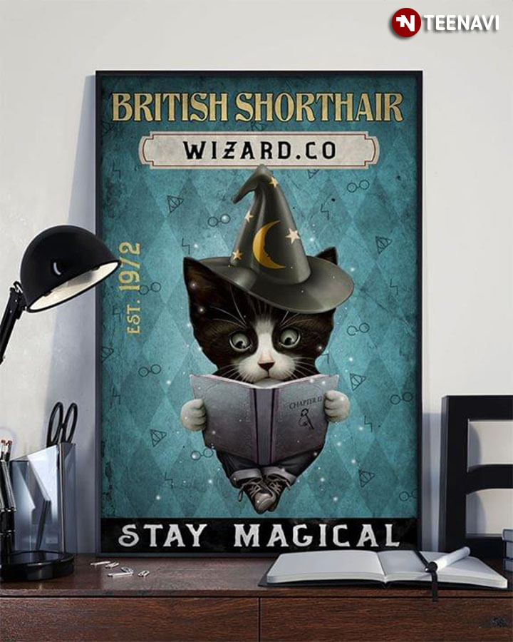 Vintage British Shorthair Wizard Co. Est. 1972 Stay Magical