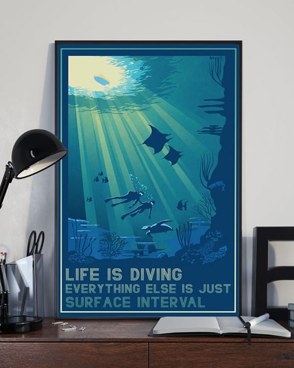 Vintage Scuba Diving Life Is Diving Everything Else Is Just Surface Interval
