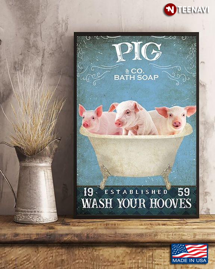 Vintage Pigs In The Bathtub Pig & Co. Bath Soap Established 1959 Wash Your Hooves