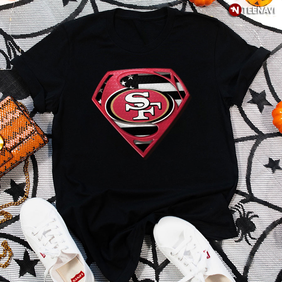 San Francisco 49ers Superman American Flag The 4th Of July T-Shirt