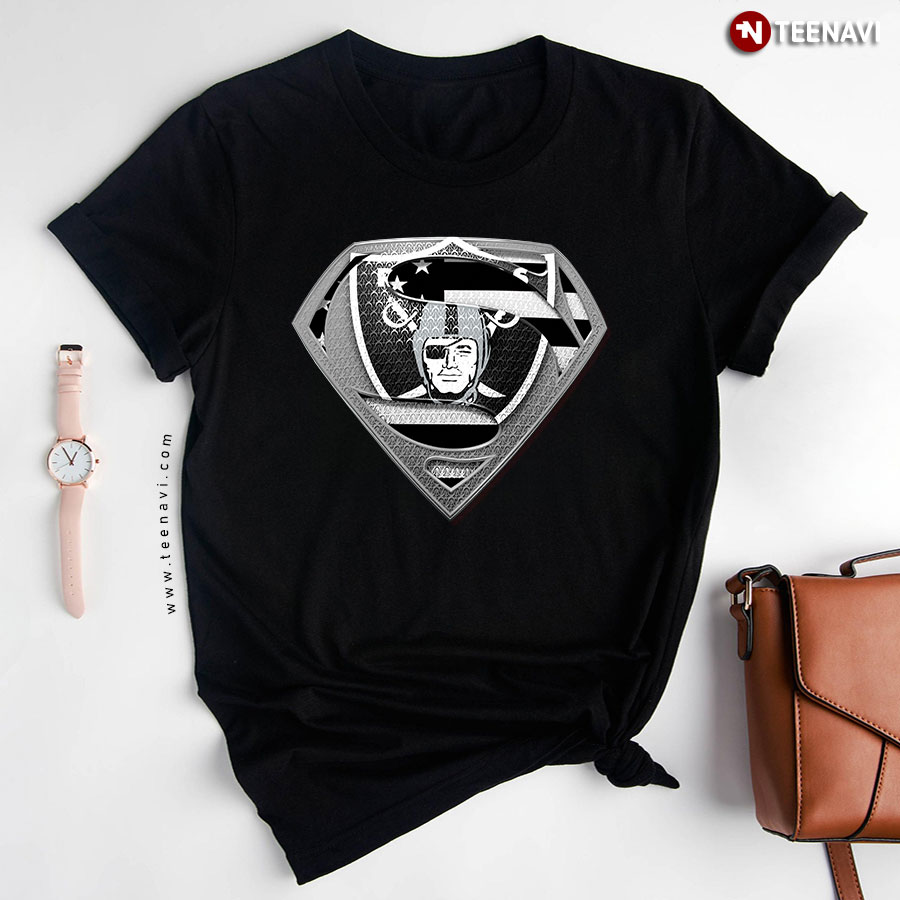 Oakland Raiders Superman American Flag The 4th Of July T-Shirt