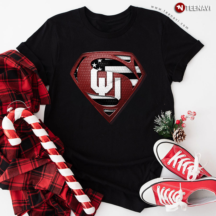 Oklahoma Sooners Superman American Flag The 4th Of July T-Shirt