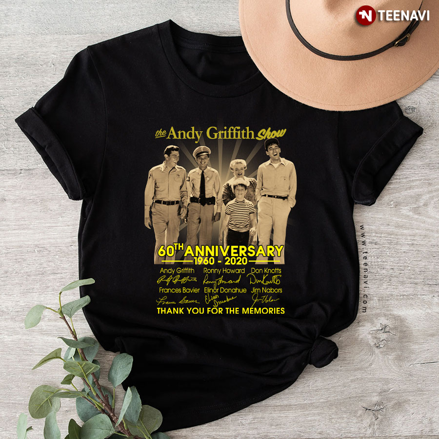 The Andy Griffith Show 60th Anniversary 1960-2020 Signatures Thank You For The Memories T-Shirt