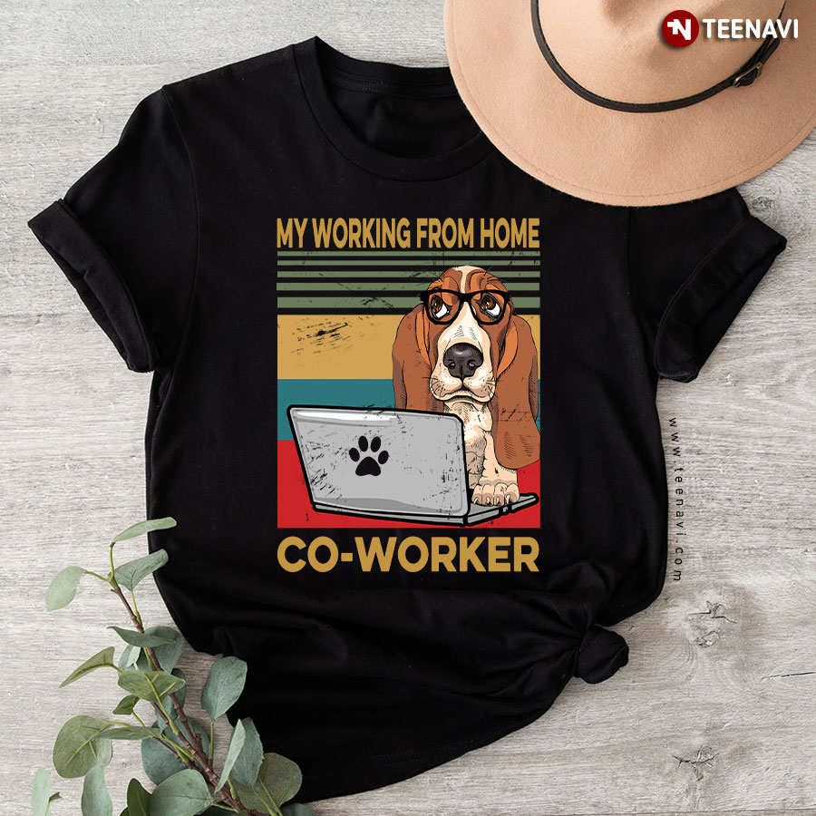 My Working From Home Co-worker Basset Hound Vintage T-Shirt