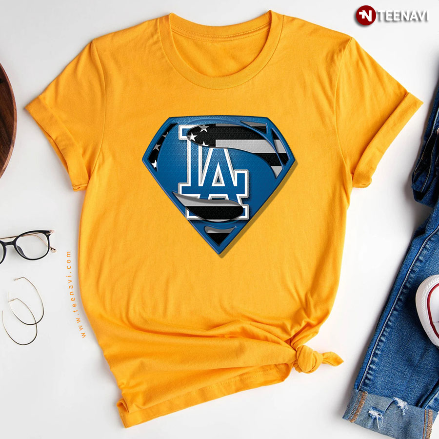 Los Angeles Dodgers Superman American Flag The 4th Of July