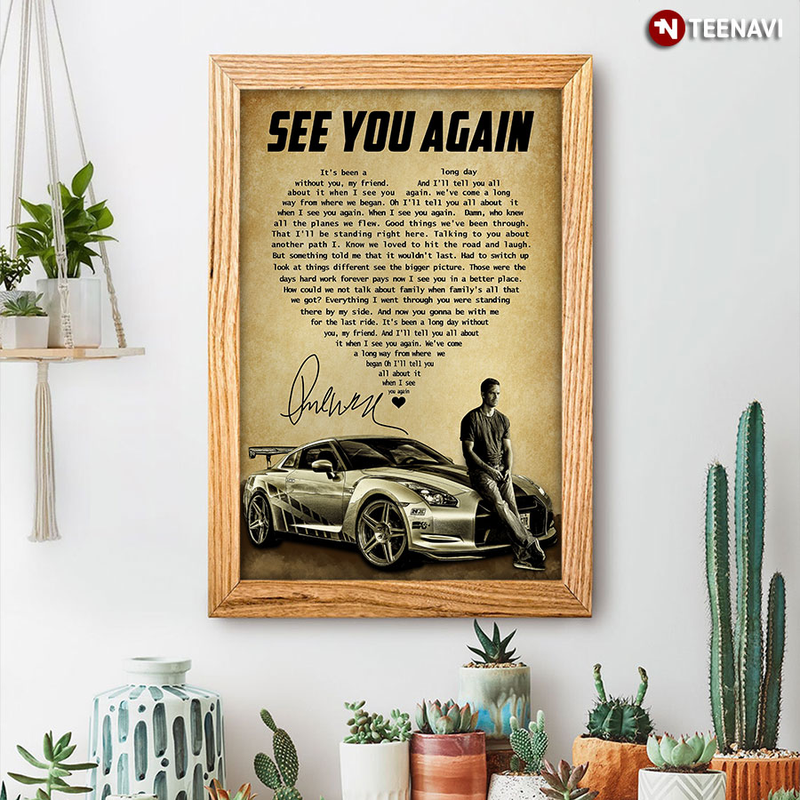 See You Again Lyrics With Heart Typography And Paul Walker