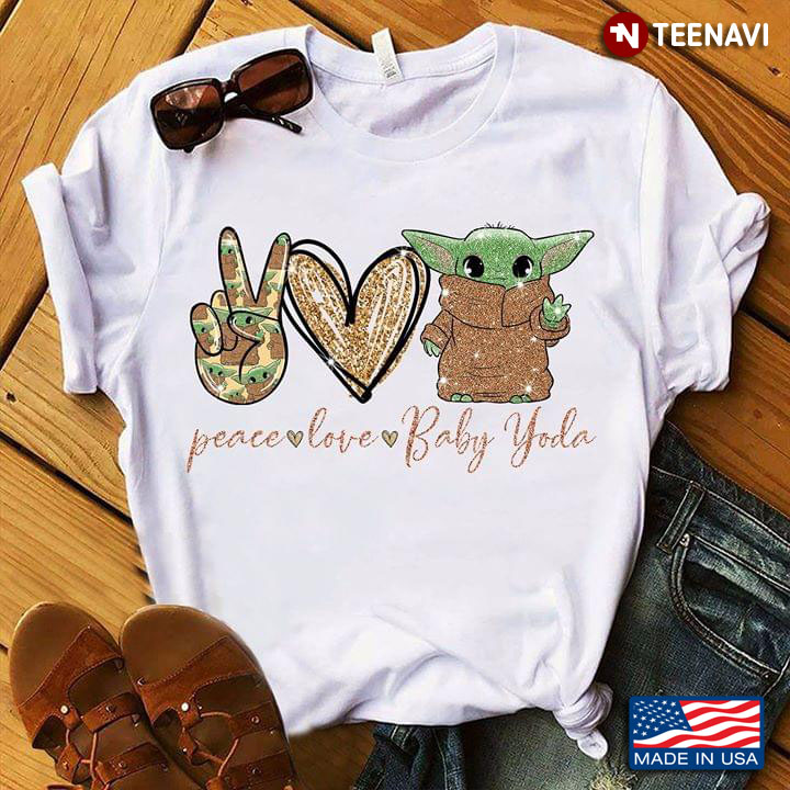 Peace Love Baby Yoda T Shirt Teenavi