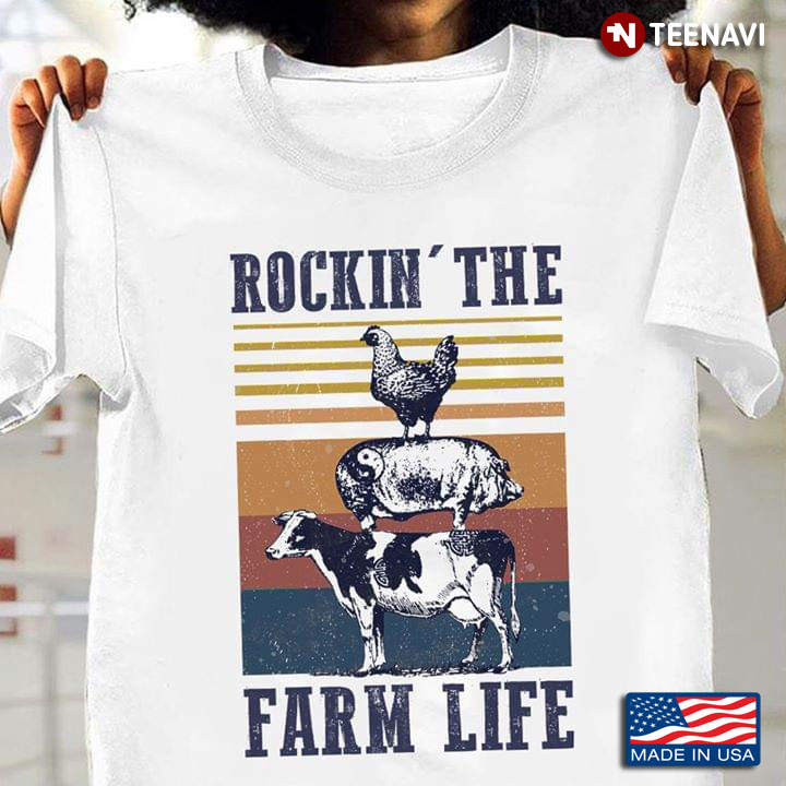 Dairy Cow Pig Hen Rockin' Farm Life Vintage