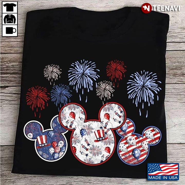 Mickey Mouse Flag Firework The 4th Of July American Independence Day