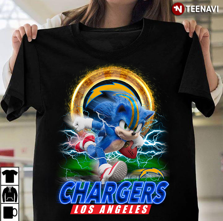 Ultra Sonic The Hedgehog Playing Rugby Football Los Angeles Chargers