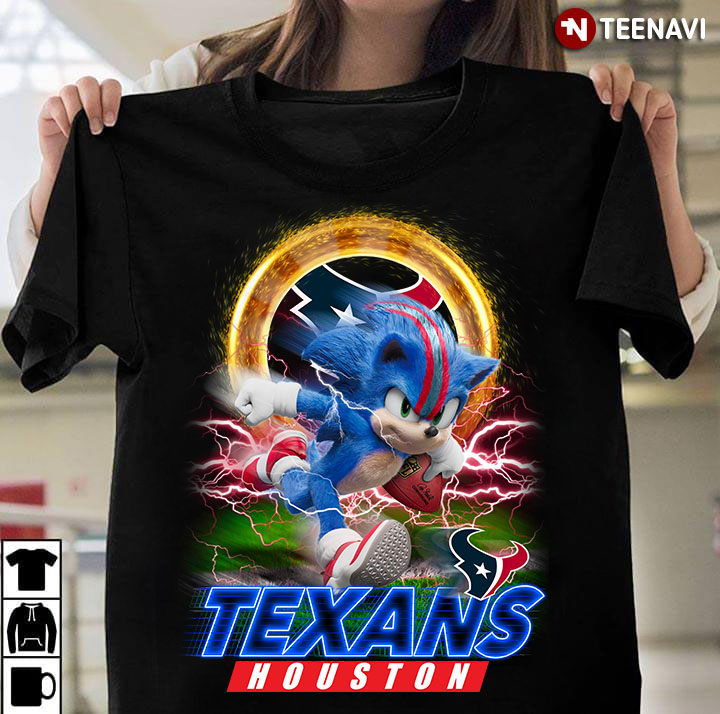 Ultra Sonic The Hedgehog Playing Rugby Football Houston Texans