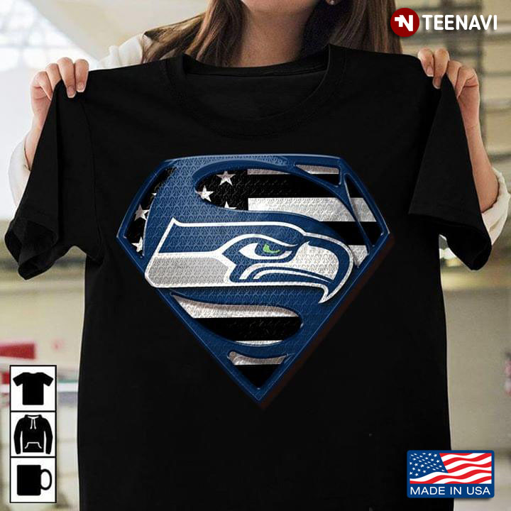 Seattle Seahawks Superman American Flag The 4th Of July