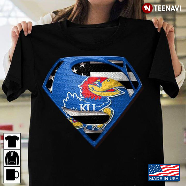 Kansas Jayhawks Superman American Flag The 4th Of July