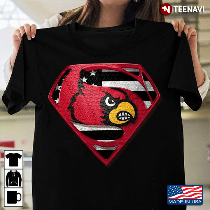 Louisville Cardinals Superman American Flag The 4th Of July T-Shirt -  TeeNavi