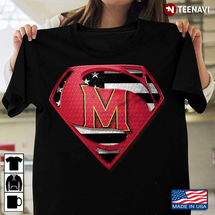 Maryland Terrapins Superman American Flag The 4th Of July