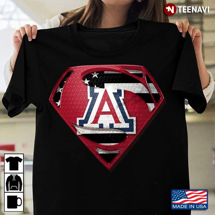 Arizona Wildcats Superman American Flag The 4th Of July